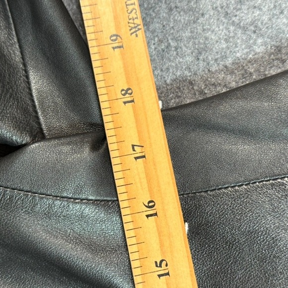 Reformation Veda Crosby 90s Longline Leather Blazer Black Trench Coat Sz Medium - Picture 11 of 13